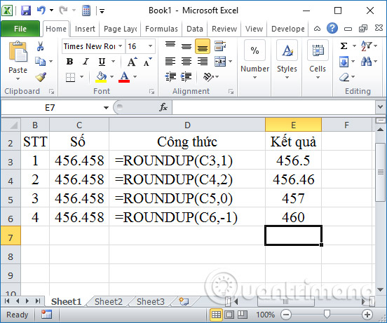Cách làm tròn số trong Excel