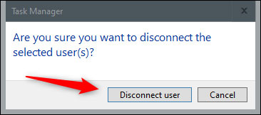 Nhấp vào Disconnect User để xác nhận