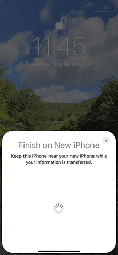 Thông báo Finish on New iPhone
