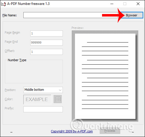 Mở file trên A-PDF Number