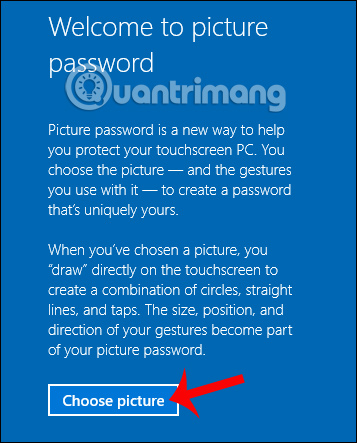 Chọn hình ảnh tạo mật khẩu Windows 10