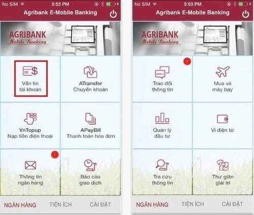 Kiểm tra tài khoản Agribank qua ứng dụng Agribank E-Mobile Banking