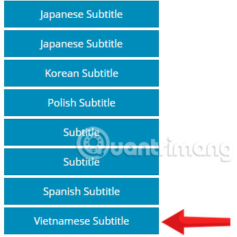 Chọn ngôn ngữ phụ đề video muốn tải về