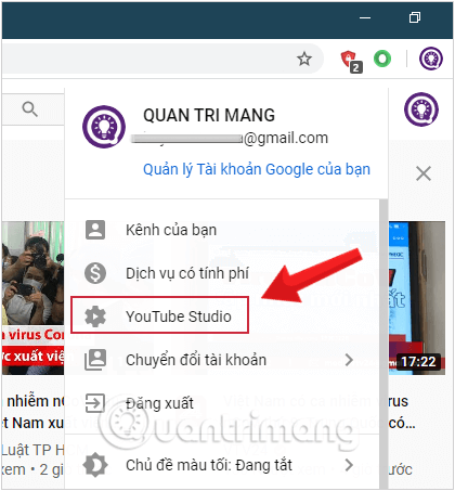 Vào YouTube Studio chọn Creator Studio phiên bản cũ