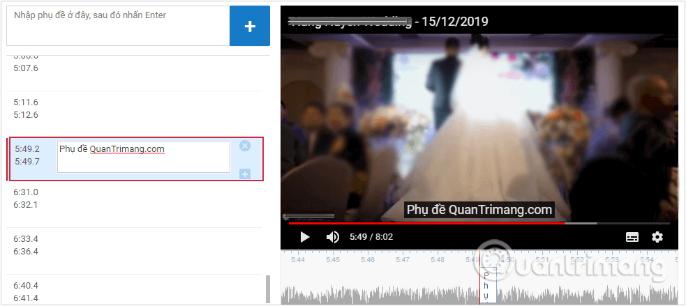 Tạo phụ đề bằng Youtube