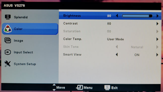Bạn có thể phải xem qua menu cụ thể của màn hình để tìm các cài đặt điều khiển độ sáng