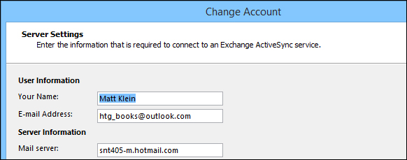 Cài đặt tài khoản cho tài khoản Outlook.com