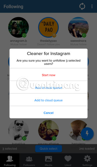 Bạn có thể sử dụng Cleaner for Instagram