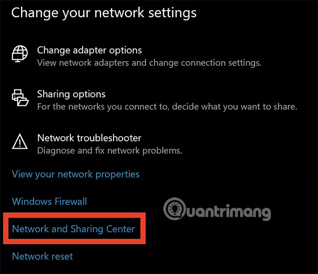 Network and Sharing Center