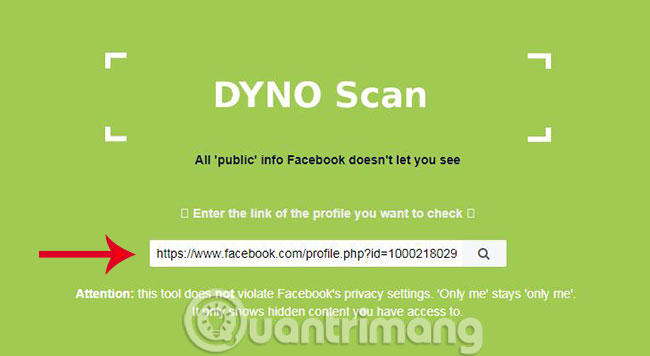 Bạn vào trang chủ của Facebook Scanner