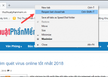 Chuột phải lên thanh tiêu đề và chọn Reopen last closed tab