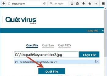 Kích chọn Quét File thực hiện quét virus