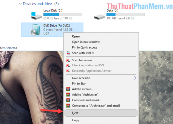 Muốn xoá ổ đĩa ảo chỉ cần chuột phải lên ổ và chọn Eject