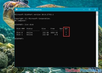 Ổ cứng là chuẩn GPT