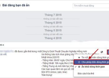 Cho phép trên dòng thời gian