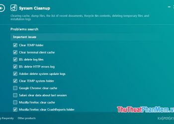 Giao diện System Cleanup