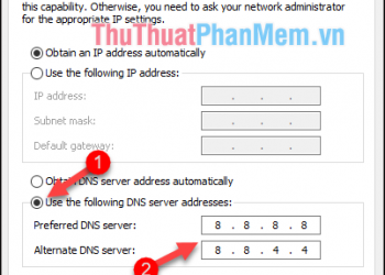 Nhập DNS Google