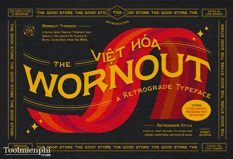 Mẫu font chữ Wornout Typeface số 1